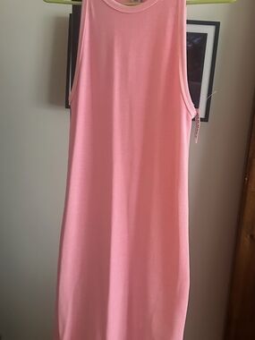 Old Navy Pink Strapless Ribbed Knit Dress